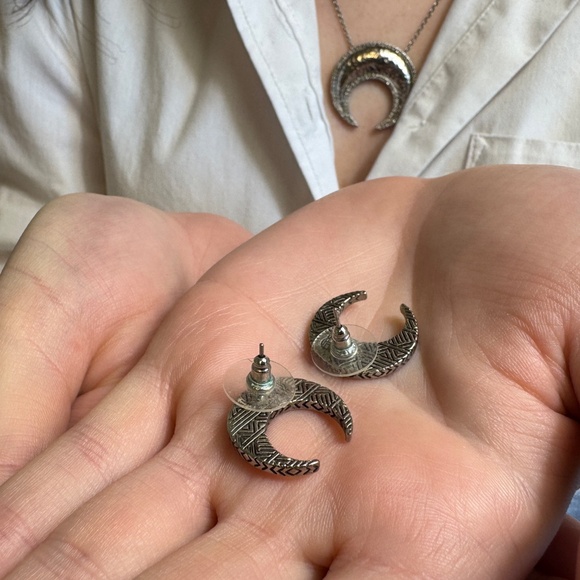 Silver Moon Earrings - Picture 3 of 3